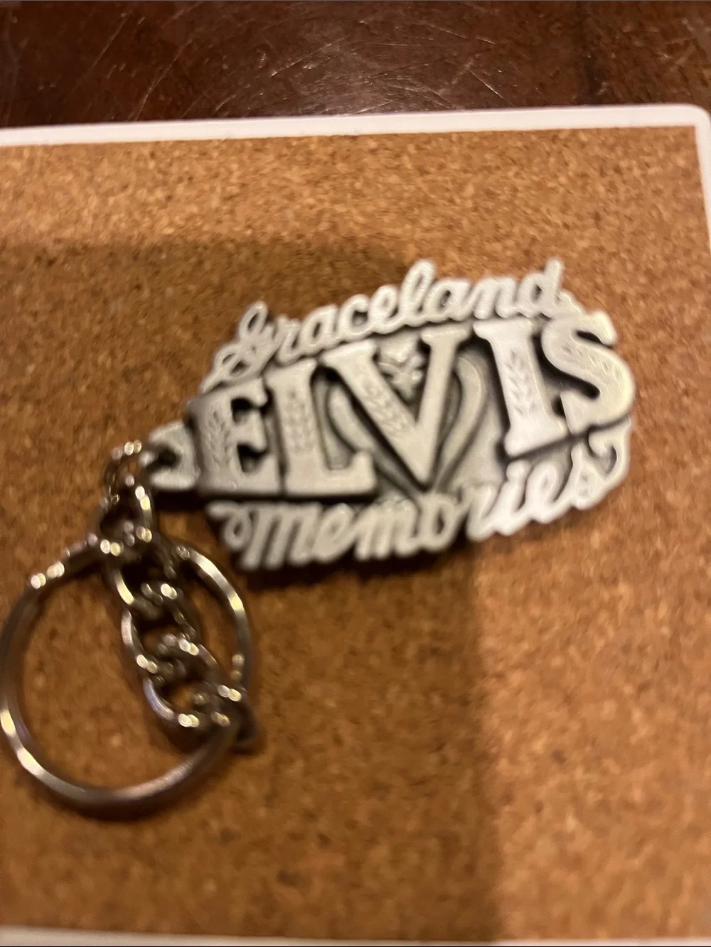 Elvis Graceland Memories Silver Keychain